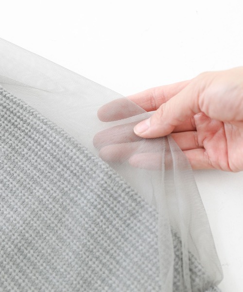 n'OrLABEL（ノアールレーベル）の「『ボリュームチュールニットカーディガン』（カーディガン/ボレロ・レディース・ネイビー/グレー/ブラック・FREE）」の15枚目の写真