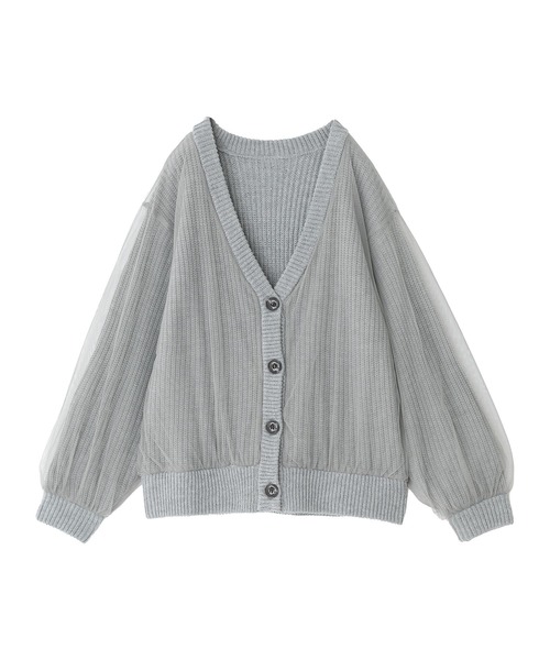 n'OrLABEL（ノアールレーベル）の「『ボリュームチュールニットカーディガン』（カーディガン/ボレロ・レディース・ネイビー/グレー/ブラック・FREE）」の17枚目の写真