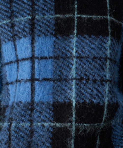 ONCILY（オンシェリー）の「CHECK PATTERN SHAGGY VOLUME KNIT