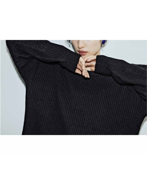 MEDE19F（メデジュウキュウ）の「ＭＥＤＥ１９Ｆ　シャギーエルボーパッチ柔らかニット（ニット/セーター・レディース・アイボリー/グレイッシュベージュ/ブラック・L/M/LL）」の5枚目の写真