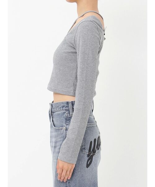 EVRIS(エヴリス)の「スクエアネックチョーカーリブトップス(Tシャツ/カットソー・レディース・グレー/ブラック/ホワイト・FREE)」の19枚目の写真