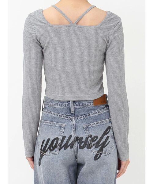 EVRIS(エヴリス)の「スクエアネックチョーカーリブトップス(Tシャツ/カットソー・レディース・グレー/ブラック/ホワイト・FREE)」の18枚目の写真