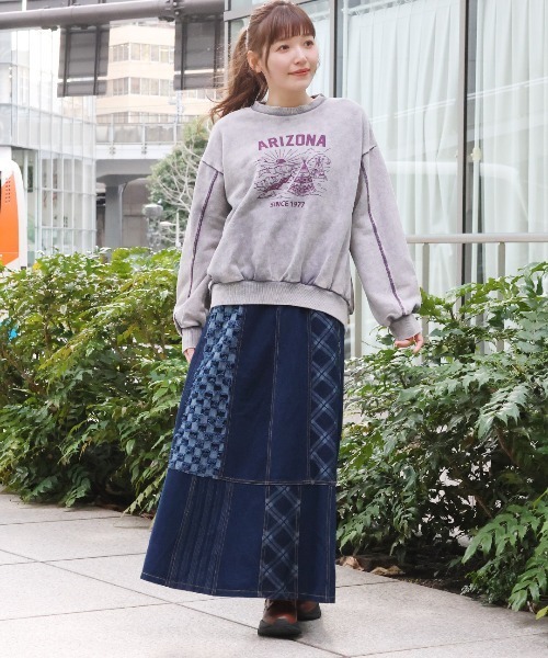 チチカカ(チチカカ)の「デニムパッチスカート(デニムスカート・レディース・ブルー/ブラック・MEDIUM/LARGE)」の10枚目の写真