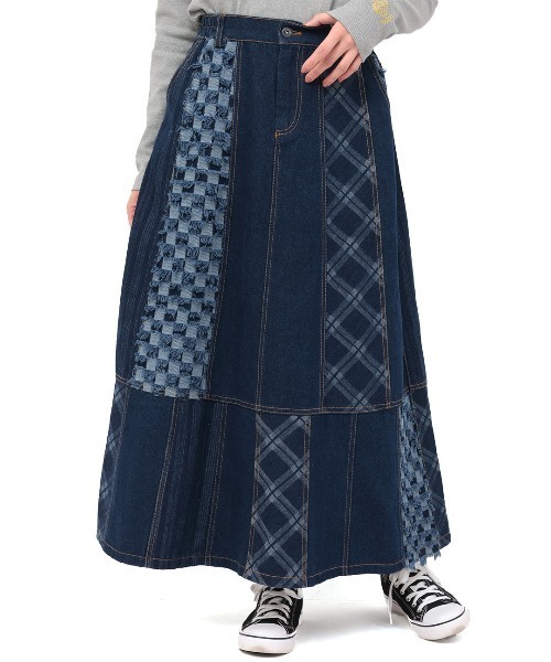 チチカカ(チチカカ)の「デニムパッチスカート(デニムスカート・レディース・ブルー/ブラック・MEDIUM/LARGE)」の12枚目の写真