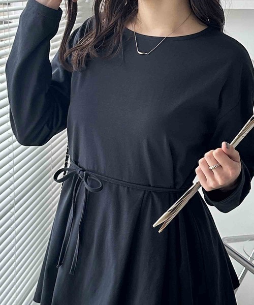 GeeRA(ジーラ)の「ウエストリボン付きペプラムカットソー(Tシャツ/カットソー・レディース・ブラック/オフホワイト/サンドグレー・LARGE/X-LARGE/MEDIUM)」の19枚目の写真