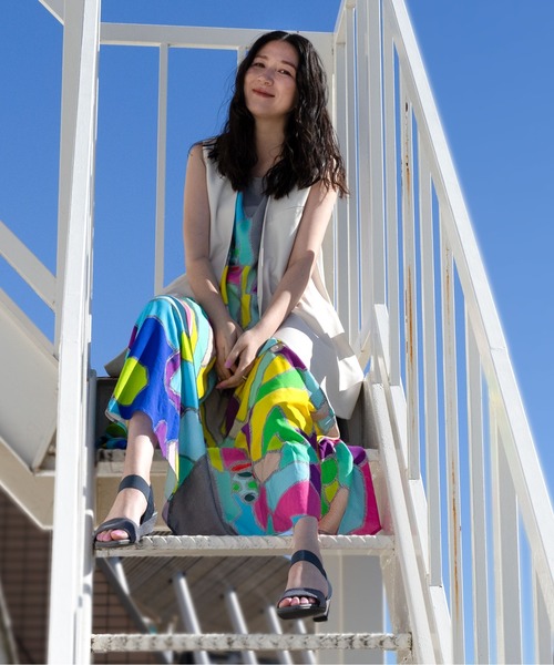 enchanted（エンチャンテッド）の「ワンストラップマテリアルゴムウエッジサンダル（サンダル・レディース・ブラック/ブルーグレー/ベージュ・S/M/L/LL）」の16枚目の写真