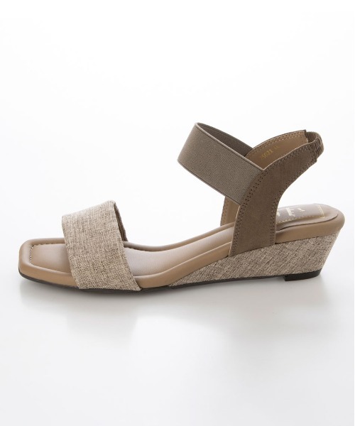 enchanted（エンチャンテッド）の「ワンストラップマテリアルゴムウエッジサンダル（サンダル・レディース・ブラック/ブルーグレー/ベージュ・S/M/L/LL）」の4枚目の写真