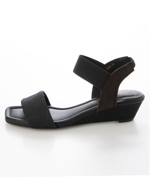 enchanted（エンチャンテッド）の「ワンストラップマテリアルゴムウエッジサンダル（サンダル・レディース・ブラック/ブルーグレー/ベージュ・S/M/L/LL）」の12枚目の写真