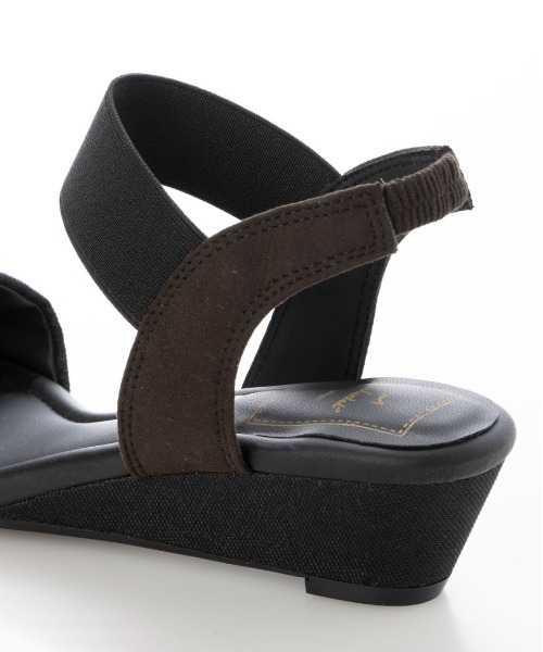 enchanted（エンチャンテッド）の「ワンストラップマテリアルゴムウエッジサンダル（サンダル・レディース・ブラック/ブルーグレー/ベージュ・S/M/L/LL）」の15枚目の写真