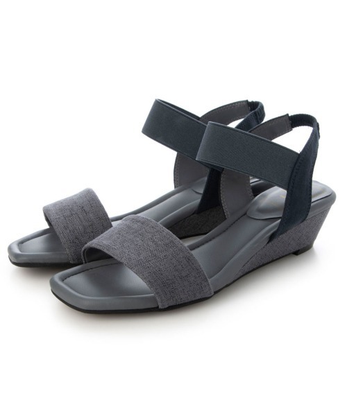 enchanted（エンチャンテッド）の「ワンストラップマテリアルゴムウエッジサンダル（サンダル・レディース・ブラック/ブルーグレー/ベージュ・S/M/L/LL）」の20枚目の写真