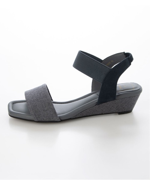 enchanted（エンチャンテッド）の「ワンストラップマテリアルゴムウエッジサンダル（サンダル・レディース・ブラック/ブルーグレー/ベージュ・S/M/L/LL）」の21枚目の写真