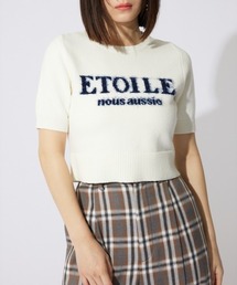 エトワールジャガードニットトップス 半袖 夏服
