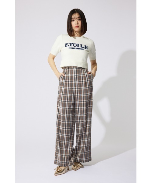 rienda（リエンダ）の「エトワールジャガードニットトップス 半袖 夏服（ニット/セーター・レディース・ピンク/ブラック/ホワイト・FREE）」の6枚目の写真