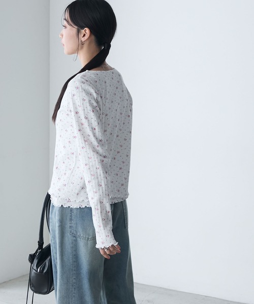 forksy.（フォルクシー）の「【forksy.】小花柄 メローキャミ＆カーディガン セット（アンサンブル・レディース・アイボリー/ブラック/オフホワイト・FREE）」の17枚目の写真