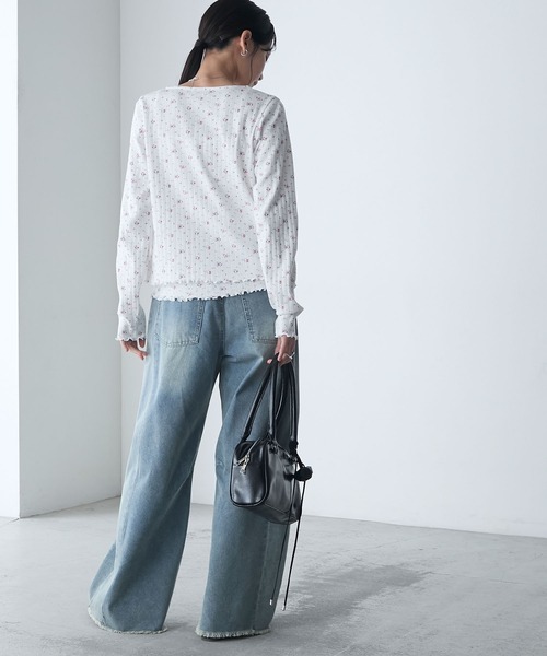 forksy.（フォルクシー）の「【forksy.】小花柄 メローキャミ＆カーディガン セット（アンサンブル・レディース・アイボリー/ブラック/オフホワイト・FREE）」の20枚目の写真