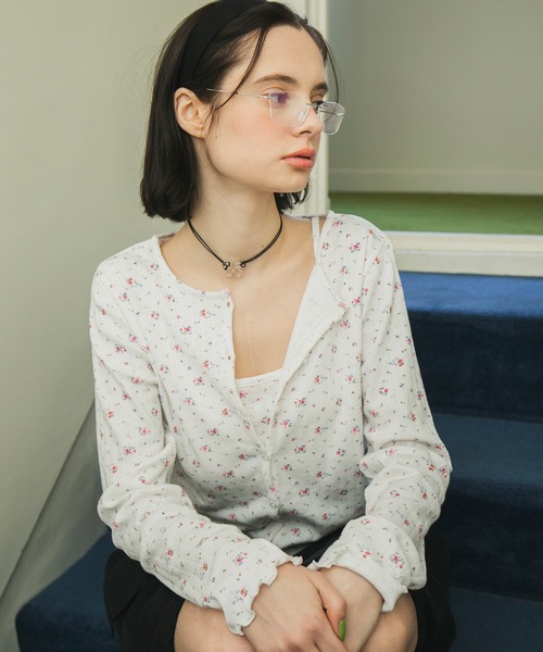 forksy.】小花柄 メローキャミ＆カーディガン セット forksy.│MONO