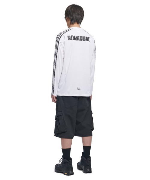 NOMANUAL(NOMANUAL)の「A'GEM/9 × .kom 『NOMANUAL/ノーマニュアル』 CRACKED LINE LONG SLEEVE UNIFORM/クラックドラインロングスリーブユニフォーム(Tシャツ/カットソー・レディース・ブラック/ホワイト・L)」の10枚目の写真