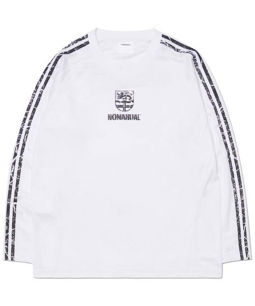 NOMANUAL(NOMANUAL)の「A'GEM/9 × .kom 『NOMANUAL/ノーマニュアル』 CRACKED LINE LONG SLEEVE UNIFORM/クラックドラインロングスリーブユニフォーム(Tシャツ/カットソー・レディース・ブラック/ホワイト・L)」の19枚目の写真