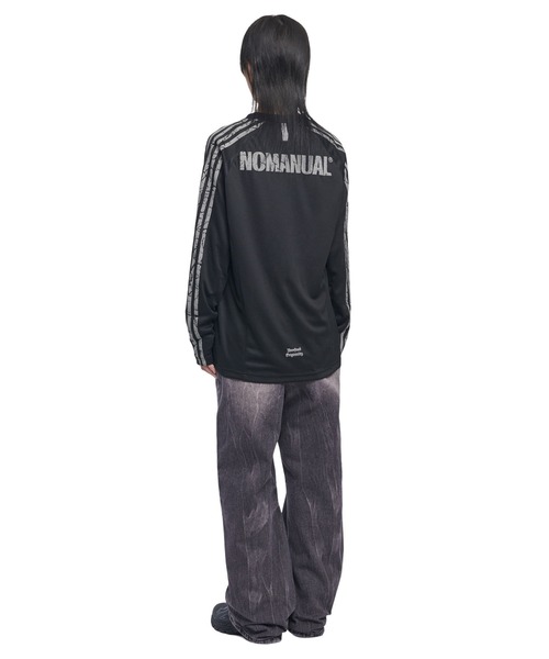 NOMANUAL(NOMANUAL)の「A'GEM/9 × .kom 『NOMANUAL/ノーマニュアル』 CRACKED LINE LONG SLEEVE UNIFORM/クラックドラインロングスリーブユニフォーム(Tシャツ/カットソー・レディース・ブラック/ホワイト・L)」の8枚目の写真