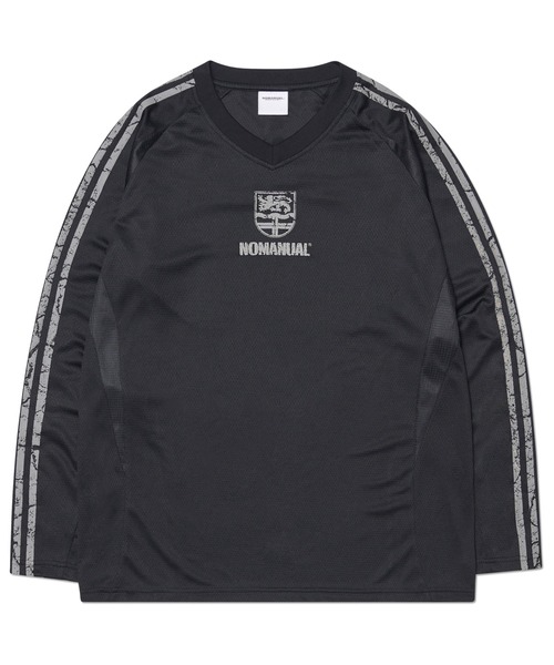 NOMANUAL(NOMANUAL)の「A'GEM/9 × .kom 『NOMANUAL/ノーマニュアル』 CRACKED LINE LONG SLEEVE UNIFORM/クラックドラインロングスリーブユニフォーム(Tシャツ/カットソー・レディース・ブラック/ホワイト・L)」の13枚目の写真