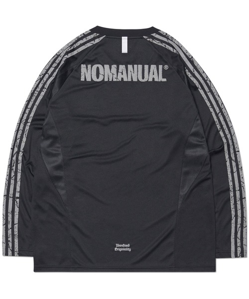 NOMANUAL(NOMANUAL)の「A'GEM/9 × .kom 『NOMANUAL/ノーマニュアル』 CRACKED LINE LONG SLEEVE UNIFORM/クラックドラインロングスリーブユニフォーム(Tシャツ/カットソー・レディース・ブラック/ホワイト・L)」の14枚目の写真