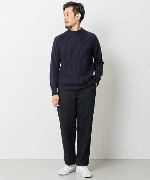 URBAN RESEARCH DOORS MENS(アーバンリサーチ ドアーズ メンズ)の「FORK&SPOON コットンウールモックネックニット(ニット/セーター・メンズ・ネイビー/キャメル/オフホワイト/チャコールグレー・40/38)」の7枚目の写真