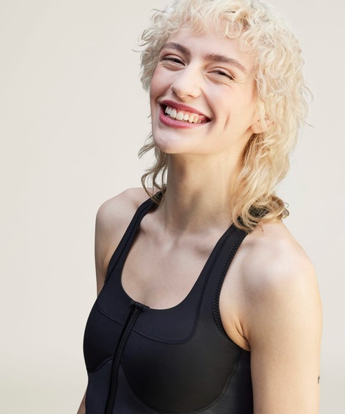 adidas by Stella McCartney ツートーン ジップ クロップトップ