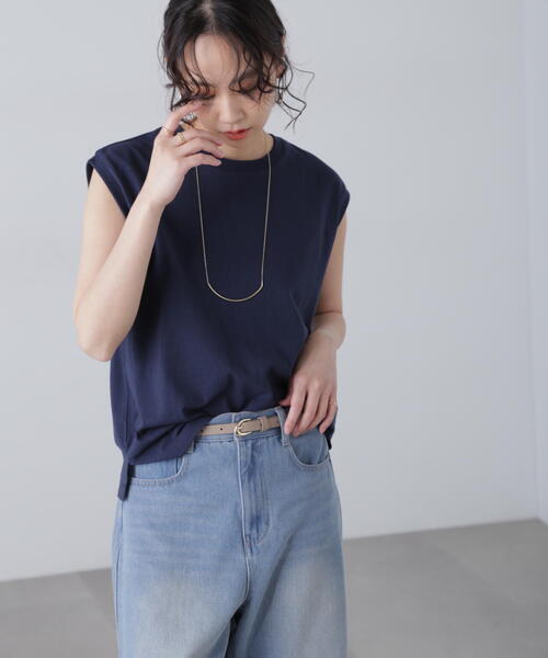 FREE'S MART（フリーズマート）の「USAコットンフレンチスリーブTシャツ（Tシャツ/カットソー・レディース・イエロー/ネイビー/ブラック/ホワイト・FREE）」の3枚目の写真