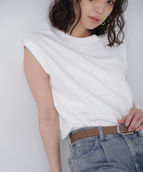 FREE'S MART（フリーズマート）の「USAコットンフレンチスリーブTシャツ（Tシャツ/カットソー・レディース・イエロー/ネイビー/ブラック/ホワイト・FREE）」の14枚目の写真