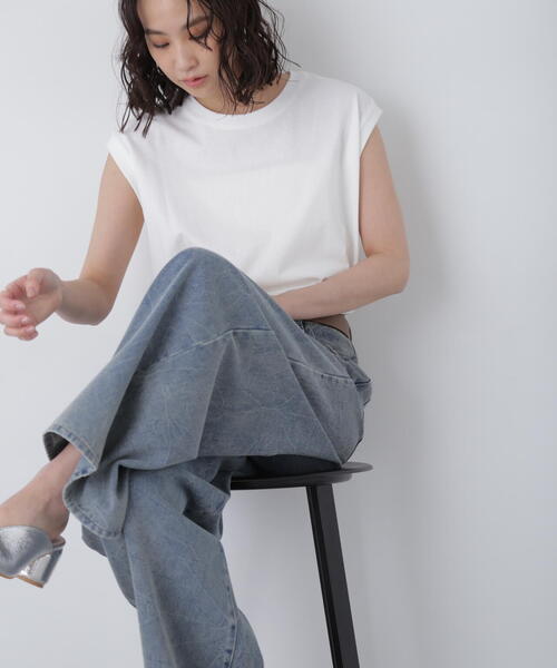 FREE'S MART（フリーズマート）の「USAコットンフレンチスリーブTシャツ（Tシャツ/カットソー・レディース・イエロー/ネイビー/ブラック/ホワイト・FREE）」の15枚目の写真