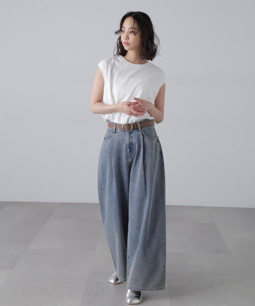 FREE'S MART（フリーズマート）の「USAコットンフレンチスリーブTシャツ（Tシャツ/カットソー・レディース・イエロー/ネイビー/ブラック/ホワイト・FREE）」の16枚目の写真