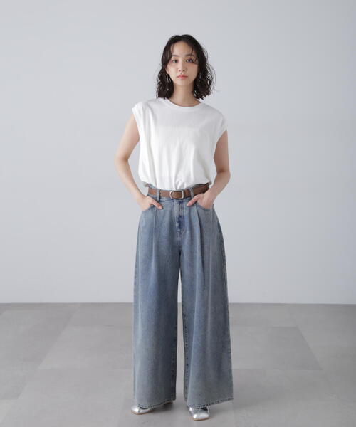 FREE'S MART（フリーズマート）の「USAコットンフレンチスリーブTシャツ（Tシャツ/カットソー・レディース・イエロー/ネイビー/ブラック/ホワイト・FREE）」の17枚目の写真