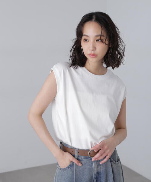 FREE'S MART（フリーズマート）の「USAコットンフレンチスリーブTシャツ（Tシャツ/カットソー・レディース・イエロー/ネイビー/ブラック/ホワイト・FREE）」の19枚目の写真