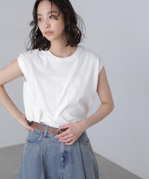 FREE'S MART（フリーズマート）の「USAコットンフレンチスリーブTシャツ（Tシャツ/カットソー・レディース・イエロー/ネイビー/ブラック/ホワイト・FREE）」の22枚目の写真