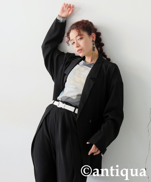 antiqua(アンティカ)の「ダブルジャケット(テーラードジャケット・レディース・ブラック/ベージュ系その他・ONESIZE)」の5枚目の写真