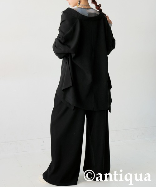 antiqua(アンティカ)の「ダブルジャケット(テーラードジャケット・レディース・ブラック/ベージュ系その他・ONESIZE)」の7枚目の写真