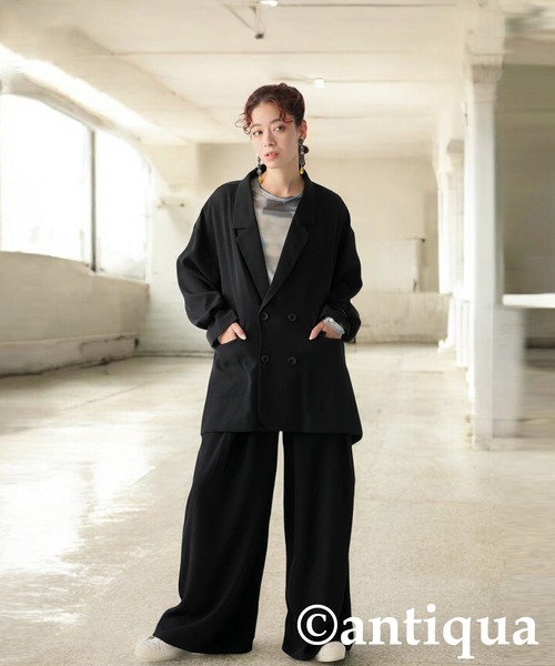 antiqua(アンティカ)の「ダブルジャケット(テーラードジャケット・レディース・ブラック/ベージュ系その他・ONESIZE)」の8枚目の写真