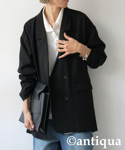antiqua(アンティカ)の「ダブルジャケット(テーラードジャケット・レディース・ブラック/ベージュ系その他・ONESIZE)」の10枚目の写真