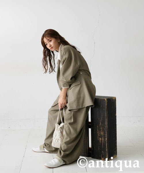antiqua(アンティカ)の「ダブルジャケット(テーラードジャケット・レディース・ブラック/ベージュ系その他・ONESIZE)」の16枚目の写真