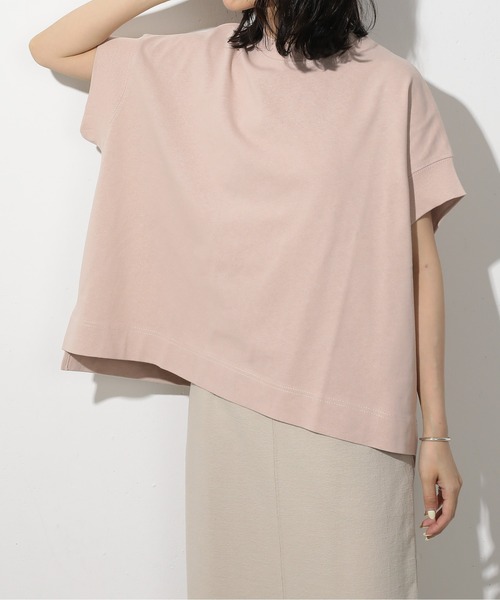 emesuelee(エメスーリー)の「UV遮蔽率90%以上 ヘビーウェイト天竺半袖プルオーバー(Tシャツ/カットソー・レディース・ブラック/ブルー/ナチュラル/ライトグリーン/グレー系1/ネイビー/イエロー/ピンク系1/ブラック系1/アイボリー/グリーン/ピンク・フリー)」の12枚目の写真
