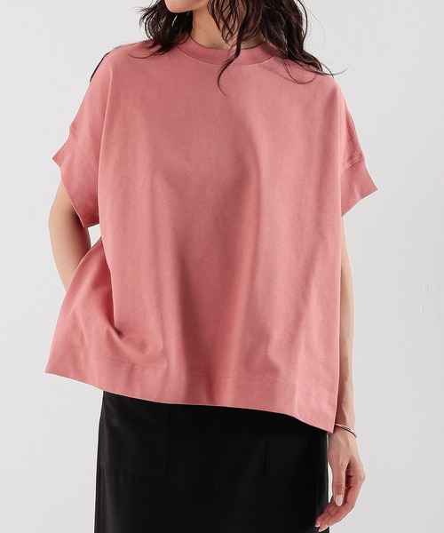 emesuelee(エメスーリー)の「UV遮蔽率90%以上 ヘビーウェイト天竺半袖プルオーバー(Tシャツ/カットソー・レディース・ブラック/ブルー/ナチュラル/ライトグリーン/グレー系1/ネイビー/イエロー/ピンク系1/ブラック系1/アイボリー/グリーン/ピンク・フリー)」の11枚目の写真