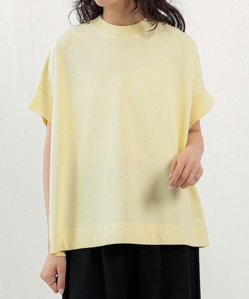 emesuelee(エメスーリー)の「UV遮蔽率90%以上 ヘビーウェイト天竺半袖プルオーバー(Tシャツ/カットソー・レディース・ブラック/ブルー/ナチュラル/ライトグリーン/グレー系1/ネイビー/イエロー/ピンク系1/ブラック系1/アイボリー/グリーン/ピンク・フリー)」の1枚目の写真