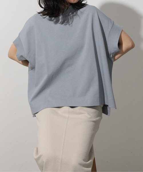 emesuelee(エメスーリー)の「UV遮蔽率90%以上 ヘビーウェイト天竺半袖プルオーバー(Tシャツ/カットソー・レディース・ブラック/ブルー/ナチュラル/ライトグリーン/グレー系1/ネイビー/イエロー/ピンク系1/ブラック系1/アイボリー/グリーン/ピンク・フリー)」の10枚目の写真