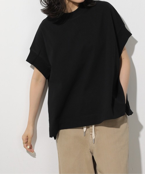 emesuelee(エメスーリー)の「UV遮蔽率90%以上 ヘビーウェイト天竺半袖プルオーバー(Tシャツ/カットソー・レディース・ブラック/ブルー/ナチュラル/ライトグリーン/グレー系1/ネイビー/イエロー/ピンク系1/ブラック系1/アイボリー/グリーン/ピンク・フリー)」の13枚目の写真