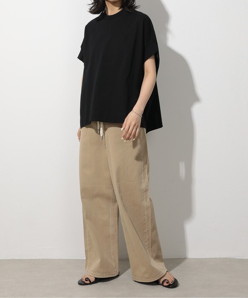 emesuelee(エメスーリー)の「UV遮蔽率90%以上 ヘビーウェイト天竺半袖プルオーバー(Tシャツ/カットソー・レディース・ブラック/ブルー/ナチュラル/ライトグリーン/グレー系1/ネイビー/イエロー/ピンク系1/ブラック系1/アイボリー/グリーン/ピンク・フリー)」の15枚目の写真