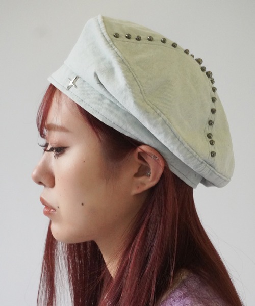 Port / ポート 】 ヴィンテージライク スタッズ デニム ベレー帽