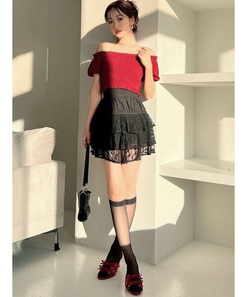 RESEXXY(リゼクシー)の「フリルミニスカート(スカート・レディース・チャコールグレー/アイボリー/ブラック・FREE)」の9枚目の写真