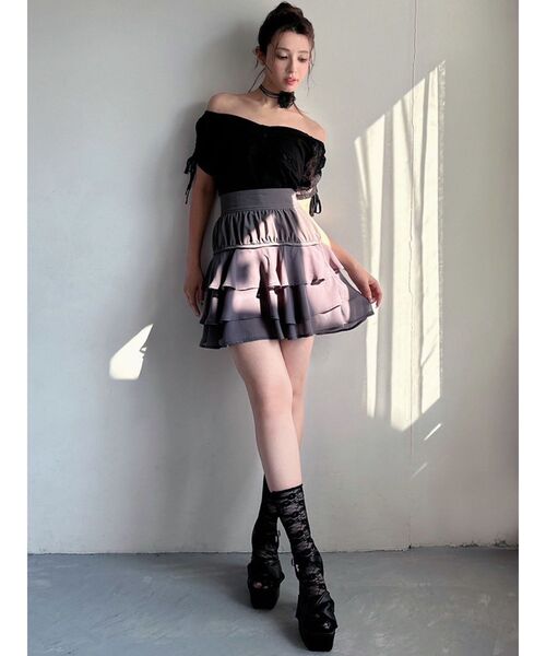 RESEXXY(リゼクシー)の「フリルミニスカート(スカート・レディース・チャコールグレー/アイボリー/ブラック・FREE)」の15枚目の写真