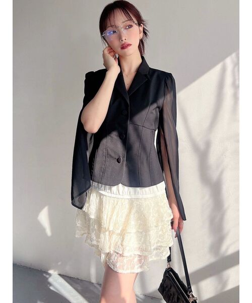 RESEXXY(リゼクシー)の「フリルミニスカート(スカート・レディース・チャコールグレー/アイボリー/ブラック・FREE)」の16枚目の写真