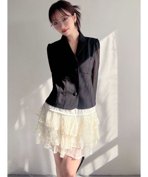 RESEXXY(リゼクシー)の「フリルミニスカート(スカート・レディース・チャコールグレー/アイボリー/ブラック・FREE)」の17枚目の写真